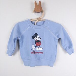 Disney Baby Mickey Mouse Sweatshirt Kids 6-9M Blue Walt Disney World Pullover
